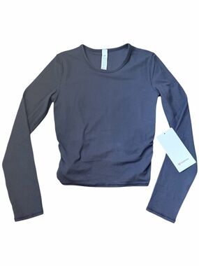 LULULEMON All It Takes Back-Twist Ribbed Long-Sleeve Shirt Black SZ 8 BRAND NEW